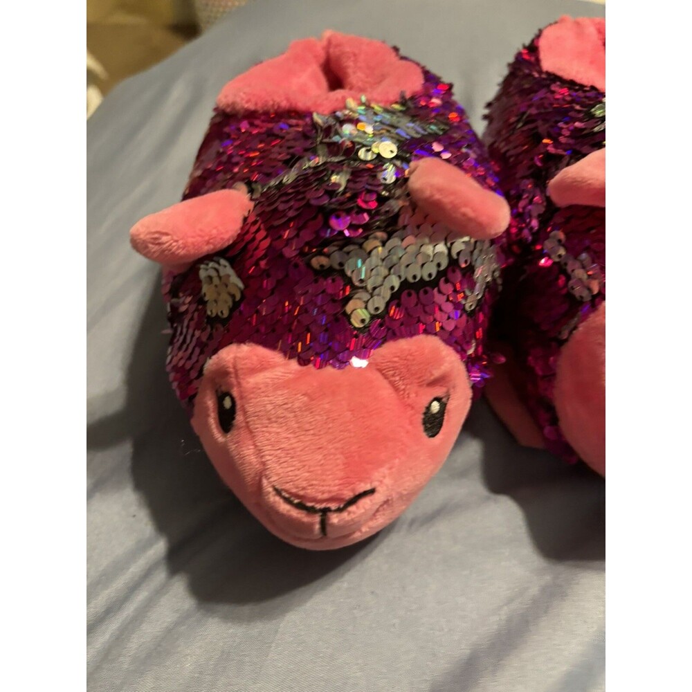 Build-A-Bear Workshop Sequined Llama Character Slippers Medium